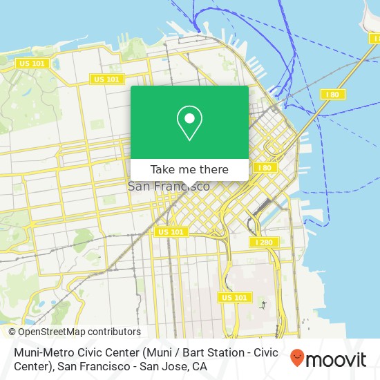 Muni-Metro Civic Center (Muni / Bart Station - Civic Center) map