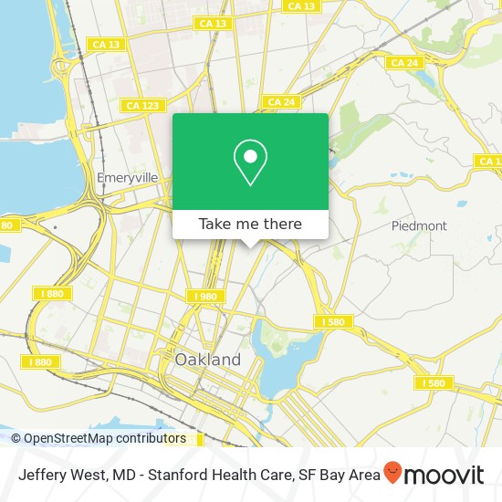 Jeffery West, MD - Stanford Health Care map