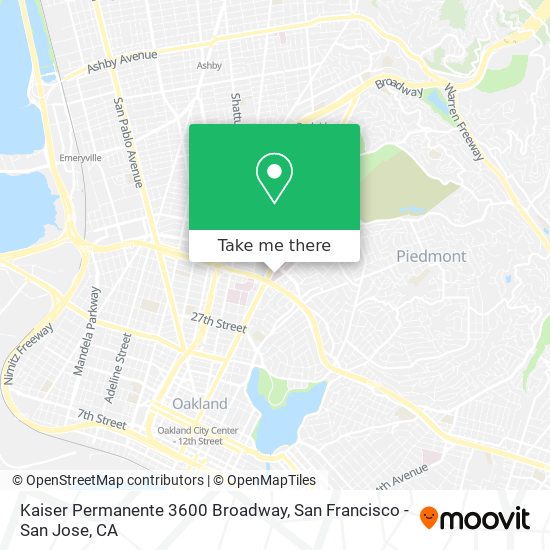 Kaiser Permanente 3600 Broadway map