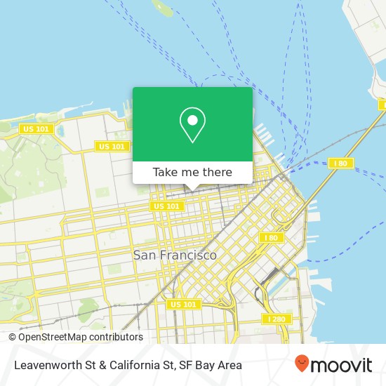 Leavenworth St & California St map