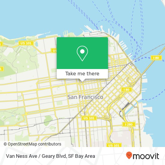 Van Ness Ave / Geary Blvd map