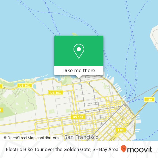 Electric Bike Tour over the Golden Gate map