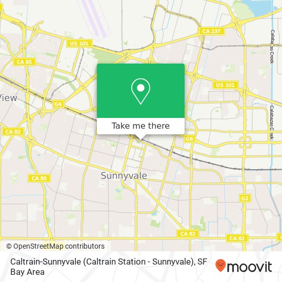 Mapa de Caltrain-Sunnyvale (Caltrain Station - Sunnyvale)