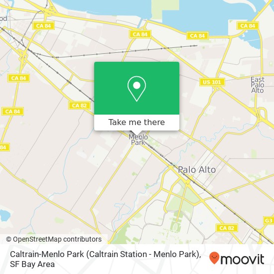 Caltrain-Menlo Park map