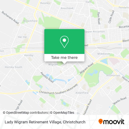 Lady Wigram Retirement Village map