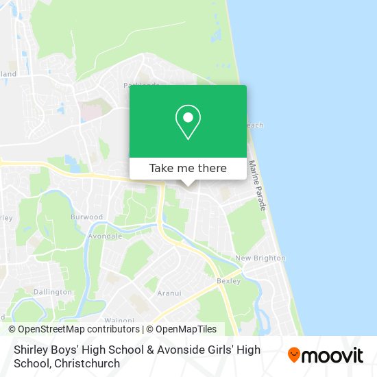 Shirley Boys' High School & Avonside Girls' High School map