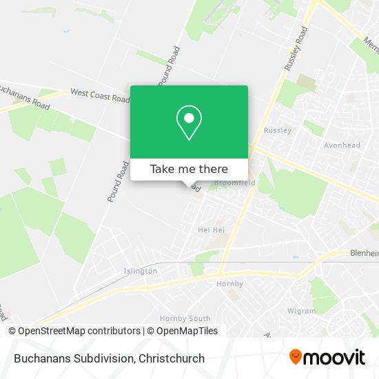 How to get to Buchanans Subdivision in Christchurch by Bus?