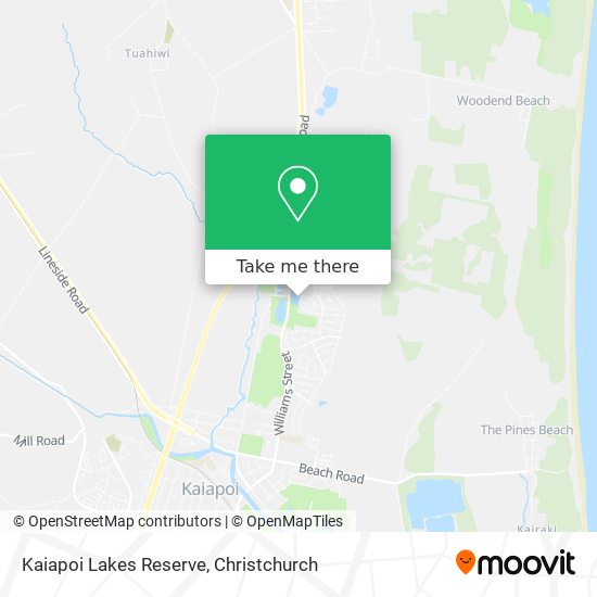 Kaiapoi Lakes Reserve map