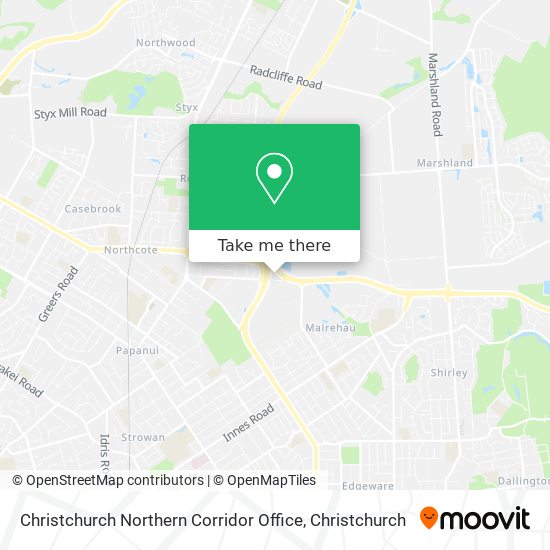 Christchurch Northern Corridor Office map