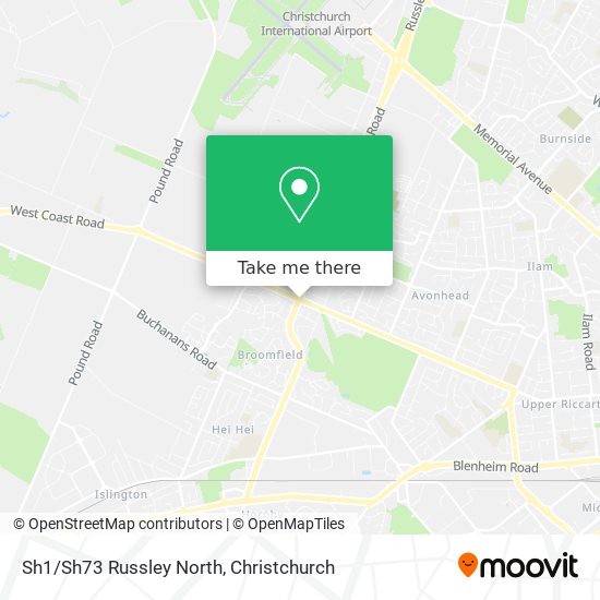 Sh1/Sh73 Russley North map