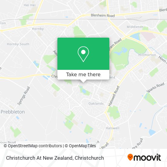 Christchurch At New Zealand map