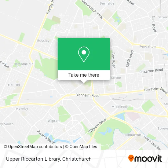 Upper Riccarton Library map