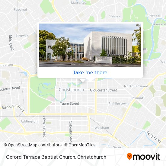 Oxford Terrace Baptist Church map