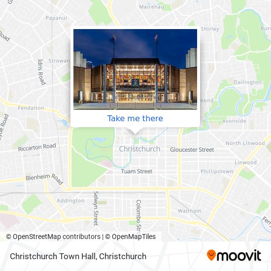 Christchurch Town Hall map