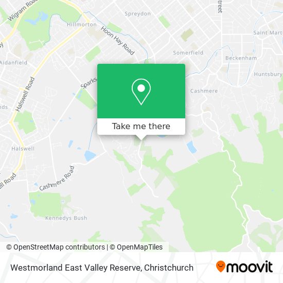 Westmorland East Valley Reserve map
