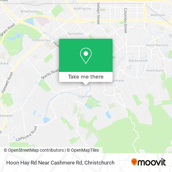 Hoon Hay Rd Near Cashmere Rd map