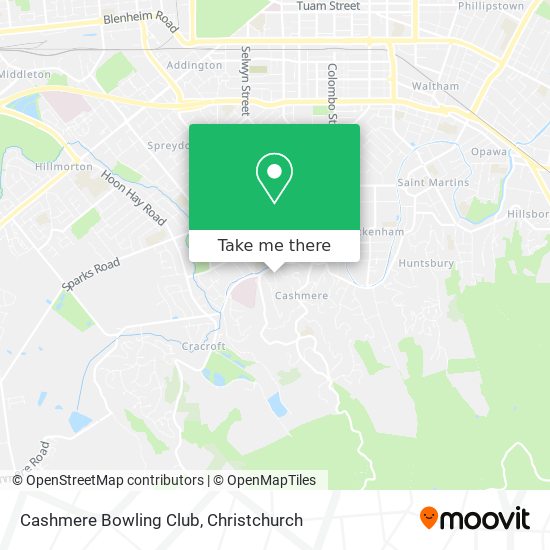Cashmere Bowling Club map