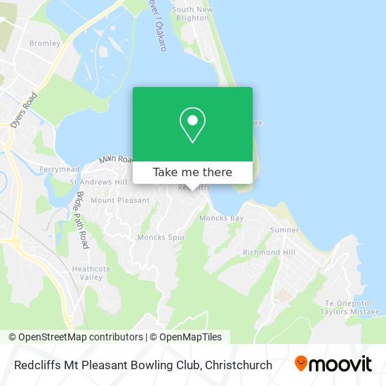 Redcliffs Mt Pleasant Bowling Club map