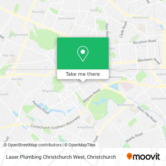 Laser Plumbing Christchurch West map