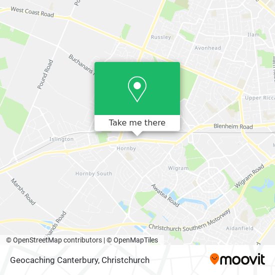 Geocaching Canterbury map