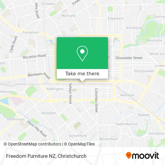 Freedom Furniture NZ map