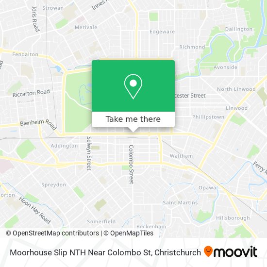 Moorhouse Slip NTH Near Colombo St map