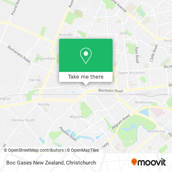 Boc Gases New Zealand map