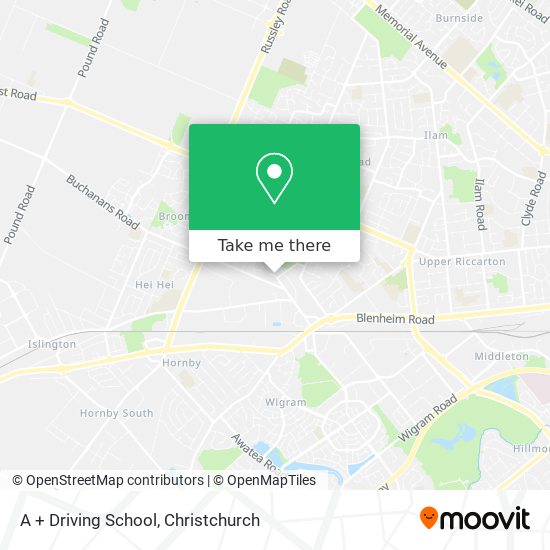 A + Driving School map