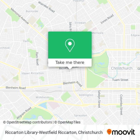 Riccarton Library-Westfield Riccarton map