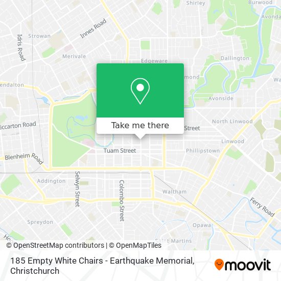 185 Empty White Chairs - Earthquake Memorial map