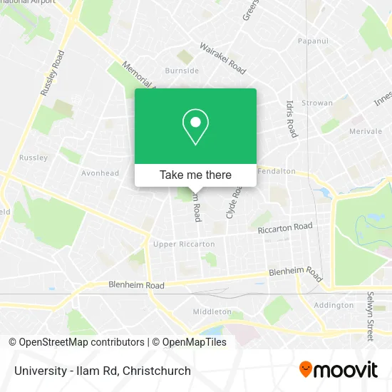 University - Ilam Rd map