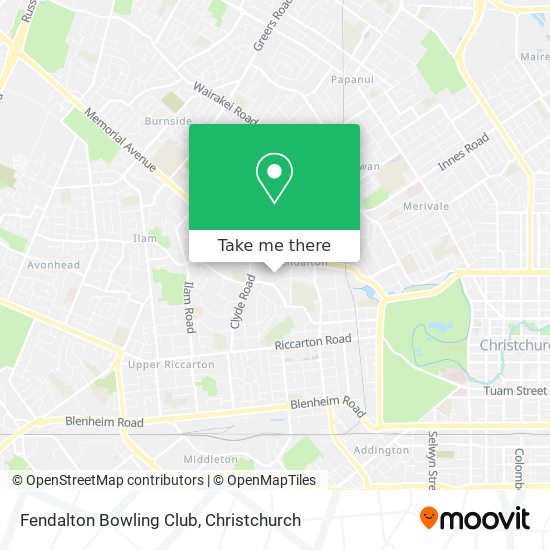 Fendalton Bowling Club map