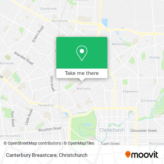 Canterbury Breastcare map