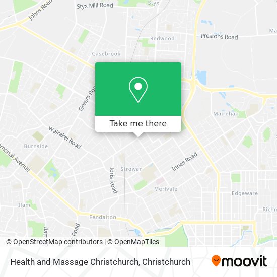 Health and Massage Christchurch map