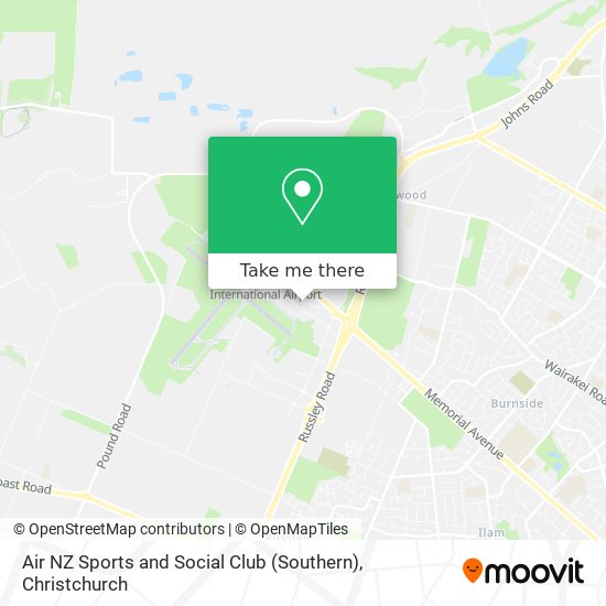 Air NZ Sports and Social Club (Southern) map