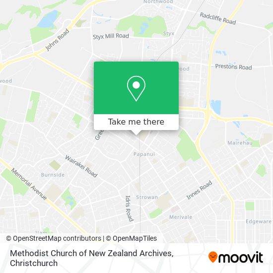 Methodist Church of New Zealand Archives map