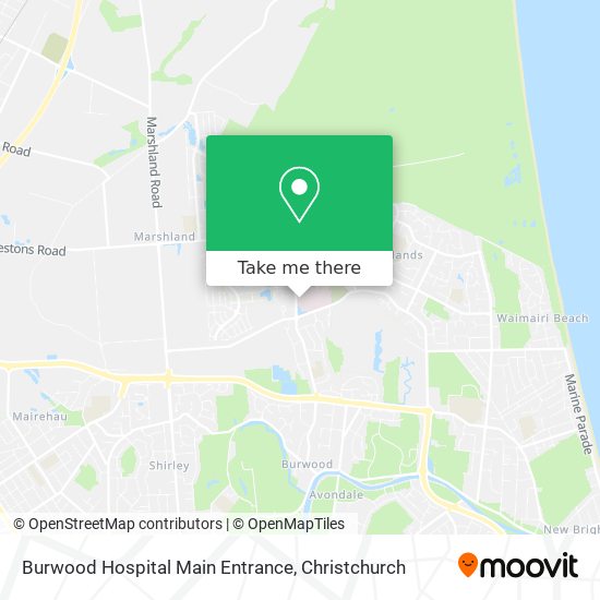 Burwood Hospital Main Entrance map