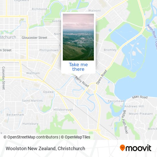 Woolston New Zealand map