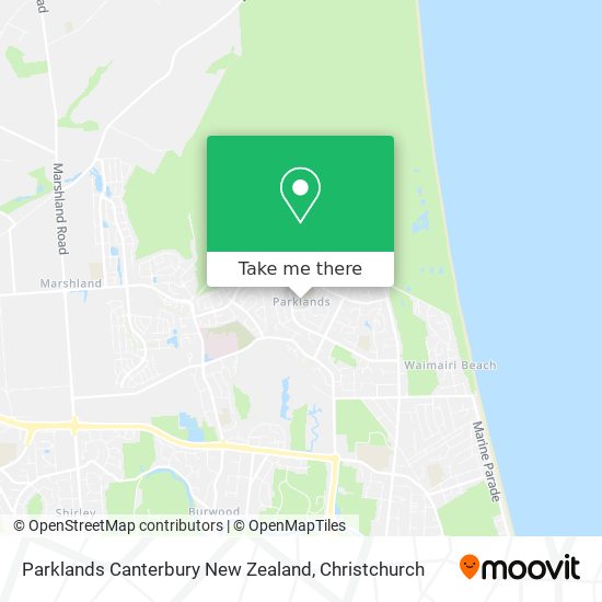 Parklands Canterbury New Zealand map