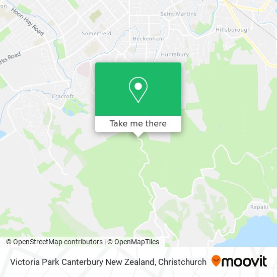 Victoria Park Canterbury New Zealand map