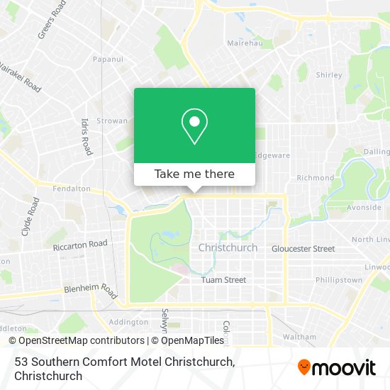 53 Southern Comfort Motel Christchurch map