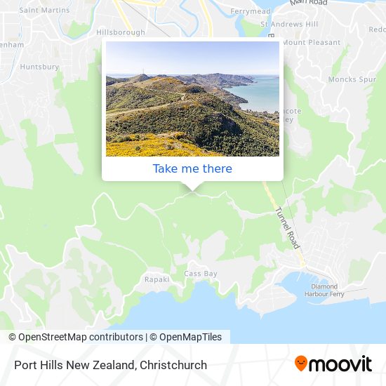Port Hills New Zealand map