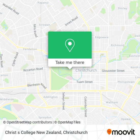 Christ s College New Zealand map