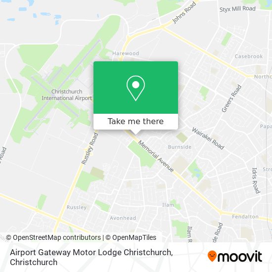 Airport Gateway Motor Lodge Christchurch map