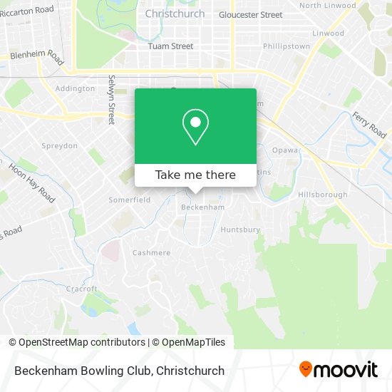 Beckenham Bowling Club map