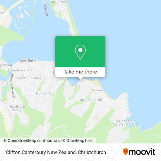 Clifton Canterbury New Zealand map
