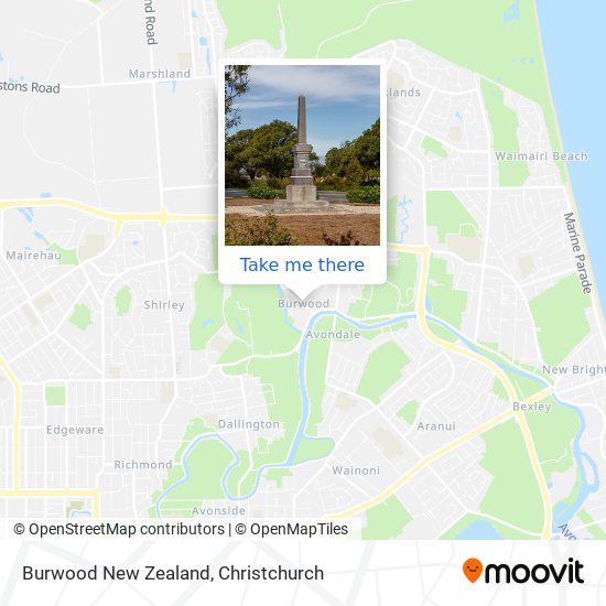 Burwood New Zealand map