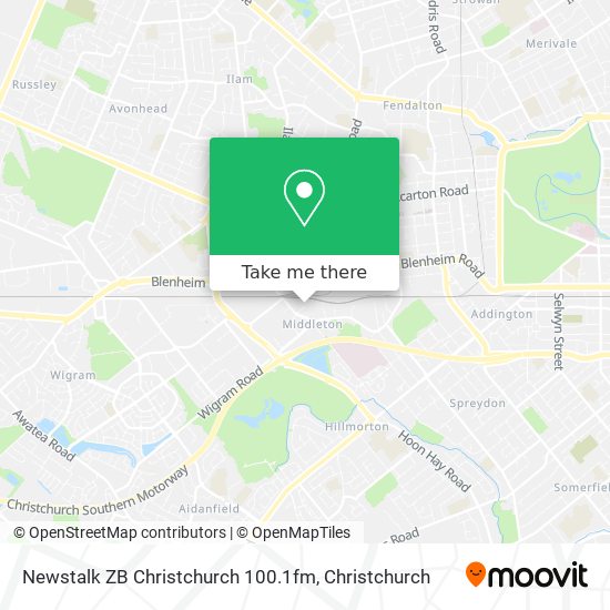 Newstalk ZB Christchurch 100.1fm map