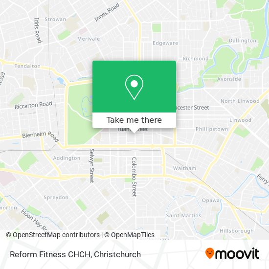 Reform Fitness CHCH map