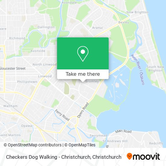 Checkers Dog Walking - Christchurch map